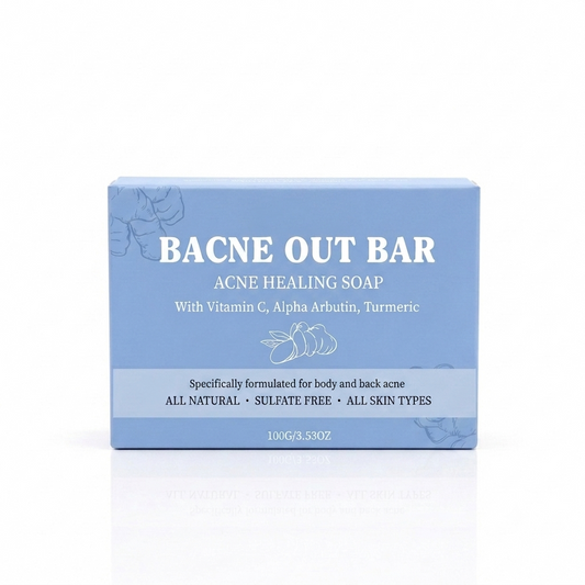 Bacne Out Bar acne healing soap box packaging
